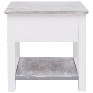 Tavolino Laterale Grigio 40x40x40 cm in Legno di Paulownia cod mxl 26290