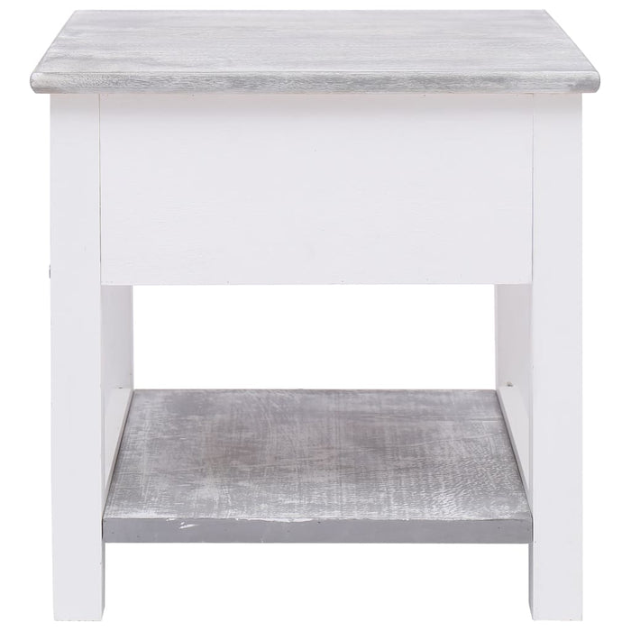 Tavolino Laterale Grigio 40x40x40 cm in Legno di Paulownia 284066