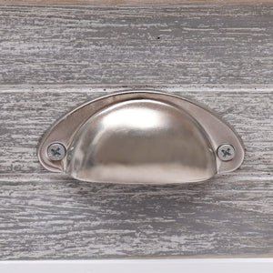 Tavolino Laterale Grigio 40x40x40 cm in Legno di Paulownia 284066