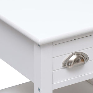 Tavolino Laterale Bianco 40x40x40 cm in Legno di Paulownia 284068