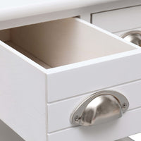 Tavolino Laterale Bianco 40x40x40 cm in Legno di Paulownia 284068