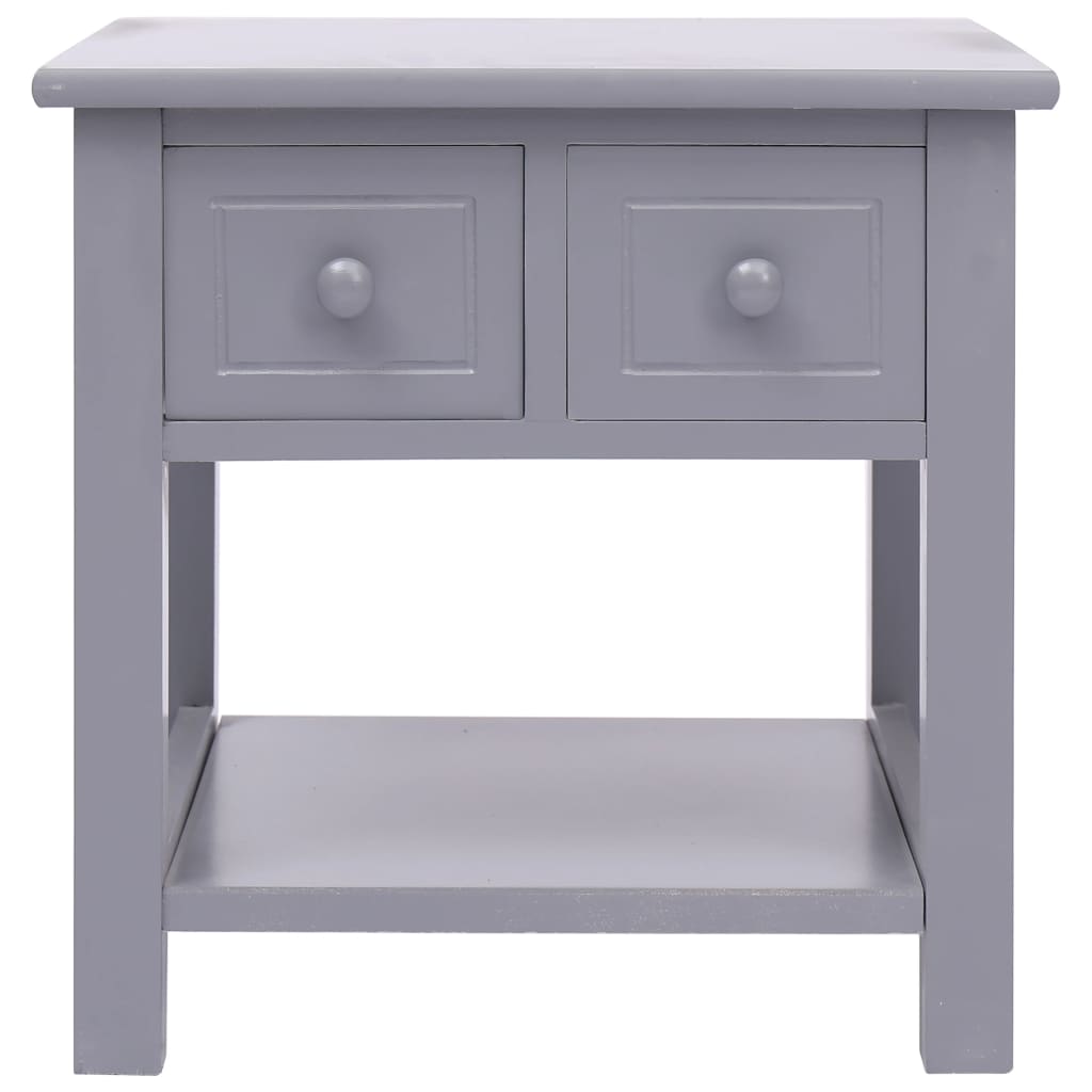 Tavolino Laterale Grigio 40x40x40 cm in Legno di Paulownia 284069