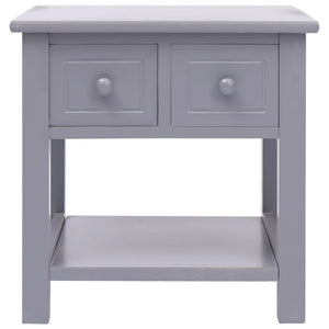 Tavolino Laterale Grigio 40x40x40 cm in Legno di Paulownia 284069