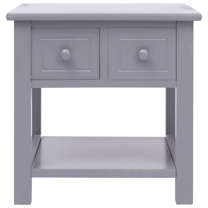 Tavolino Laterale Grigio 40x40x40 cm in Legno di Paulownia 284069