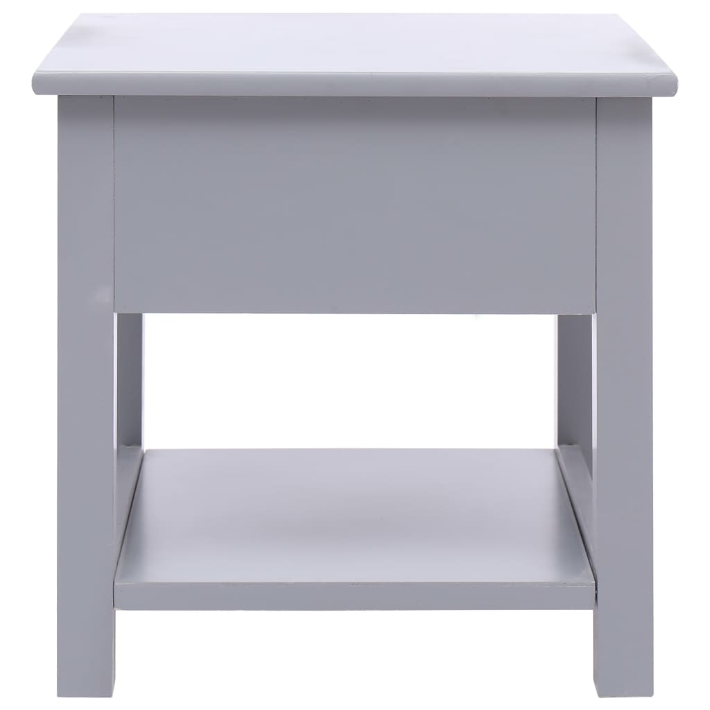 Tavolino Laterale Grigio 40x40x40 cm in Legno di Paulownia 284069