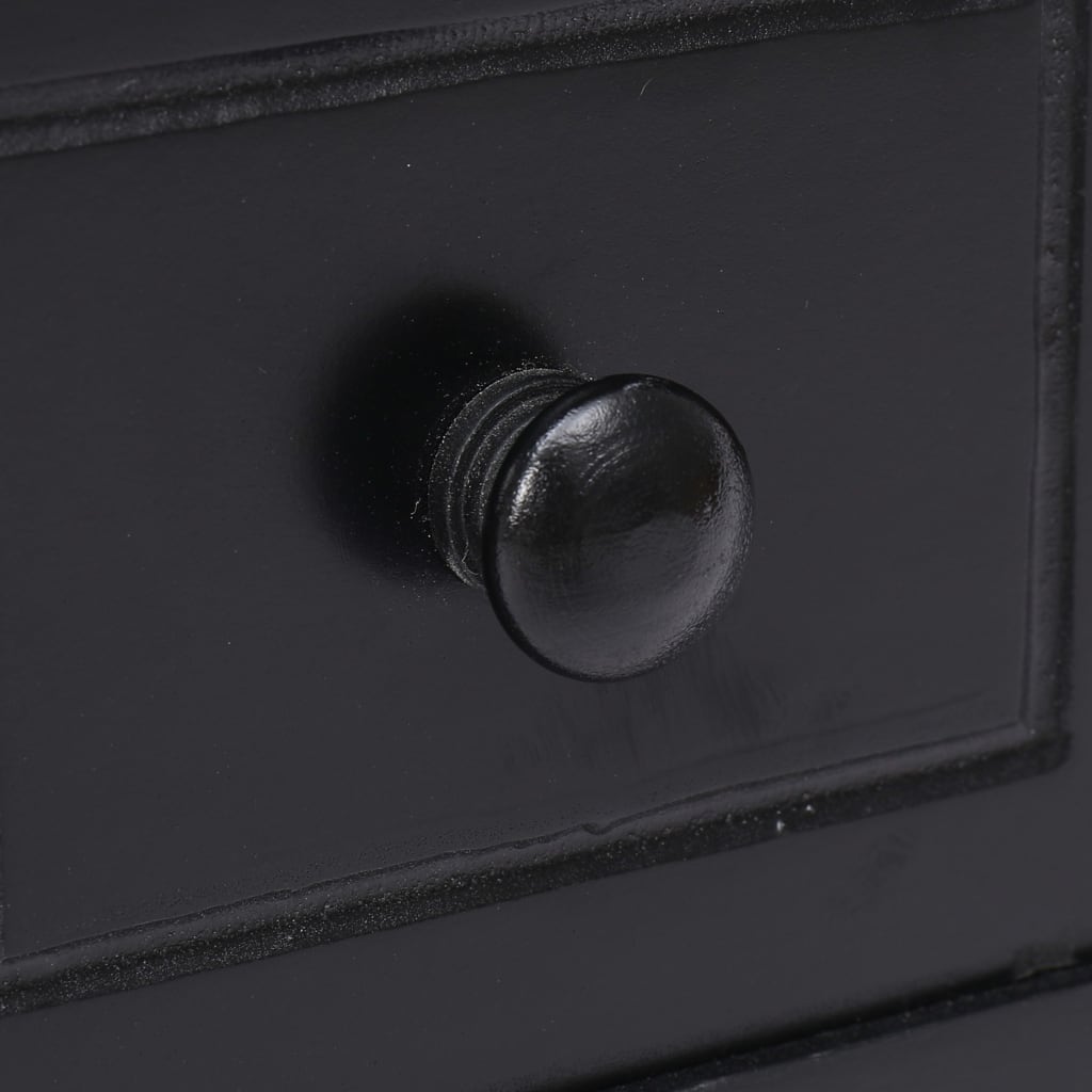 Tavolino Laterale Nero 40x40x40 cm in Legno di Paulownia 284071