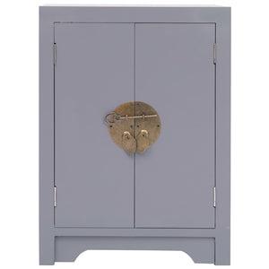 Comodino Grigio 38x28x52 cm in Legno di Paulownia 284072