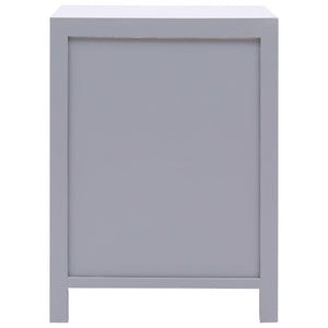 Comodino Grigio 38x28x52 cm in Legno di Paulownia  cod mxl 30475