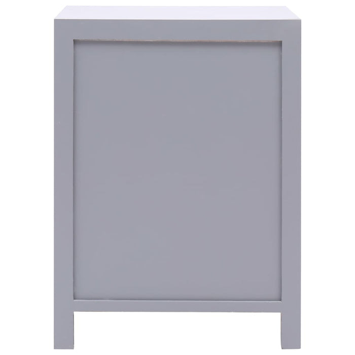 Comodino Grigio 38x28x52 cm in Legno di Paulownia  cod mxl 30475