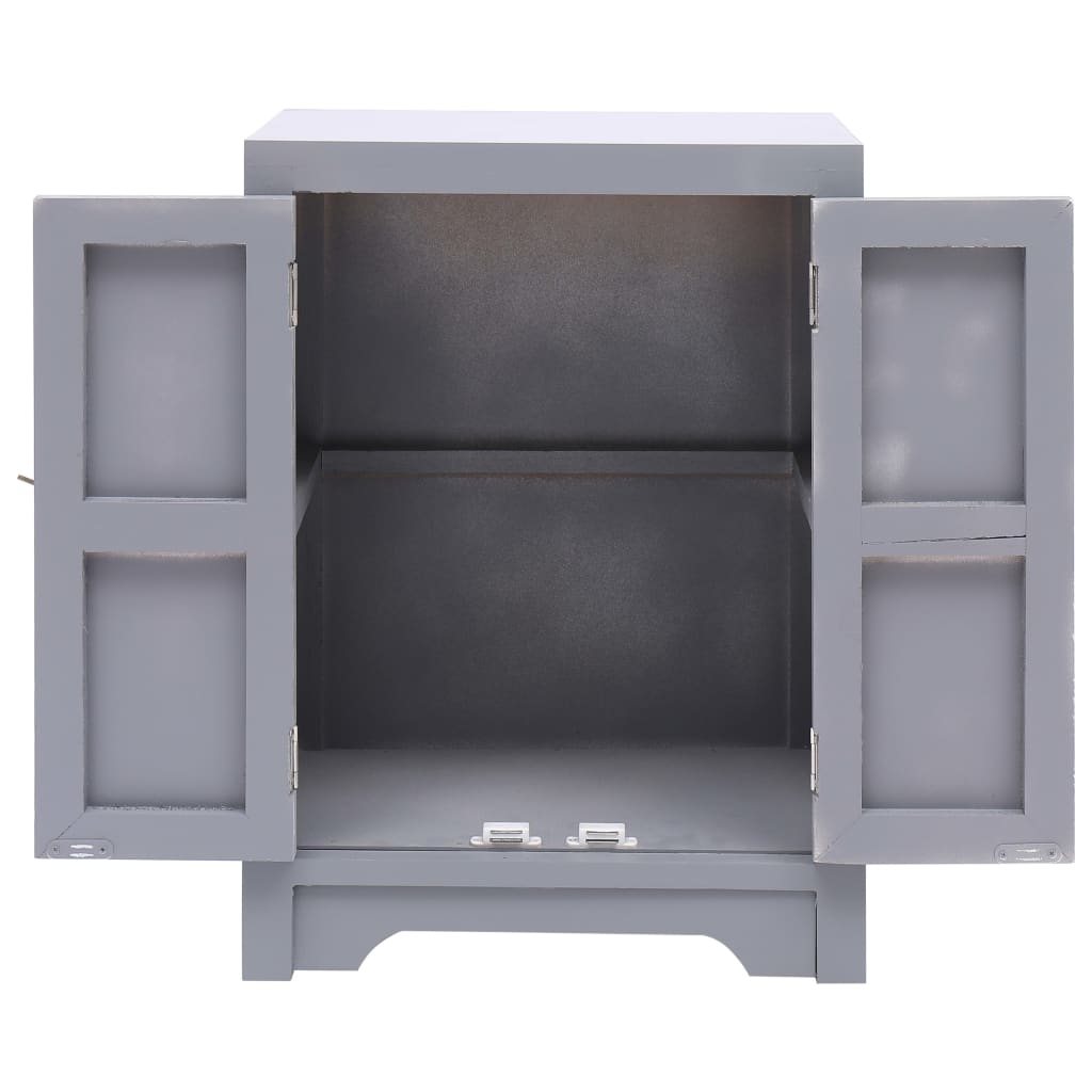 Comodino Grigio 38x28x52 cm in Legno di Paulownia  cod mxl 30475