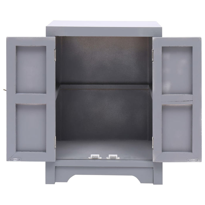 Comodino Grigio 38x28x52 cm in Legno di Paulownia  cod mxl 30475