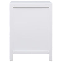 Comodino-Tavolino da notte Bianco 38x28x52 cm in Legno di Paulownia