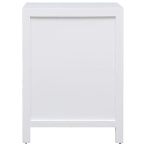 Comodino-Tavolino da notte Bianco 38x28x52 cm in Legno di Paulownia