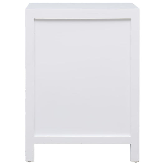 Comodino Bianco 38x28x52 cm in Legno di Paulownia 284073