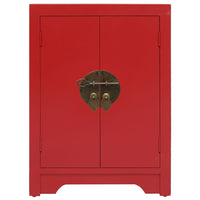 Comodino Rosso 38x28x52 cm in Legno di Paulownia  cod mxl 52143