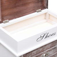 Scarpiera Marrone 50x28x58 cm in Legno di Paulownia 284082