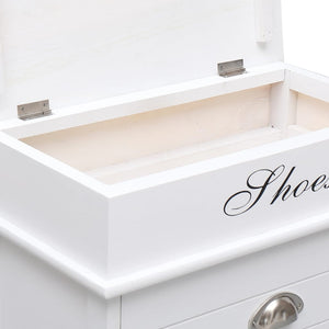 Scarpiera Bianca 50x28x58 cm in Legno di Paulownia 284083