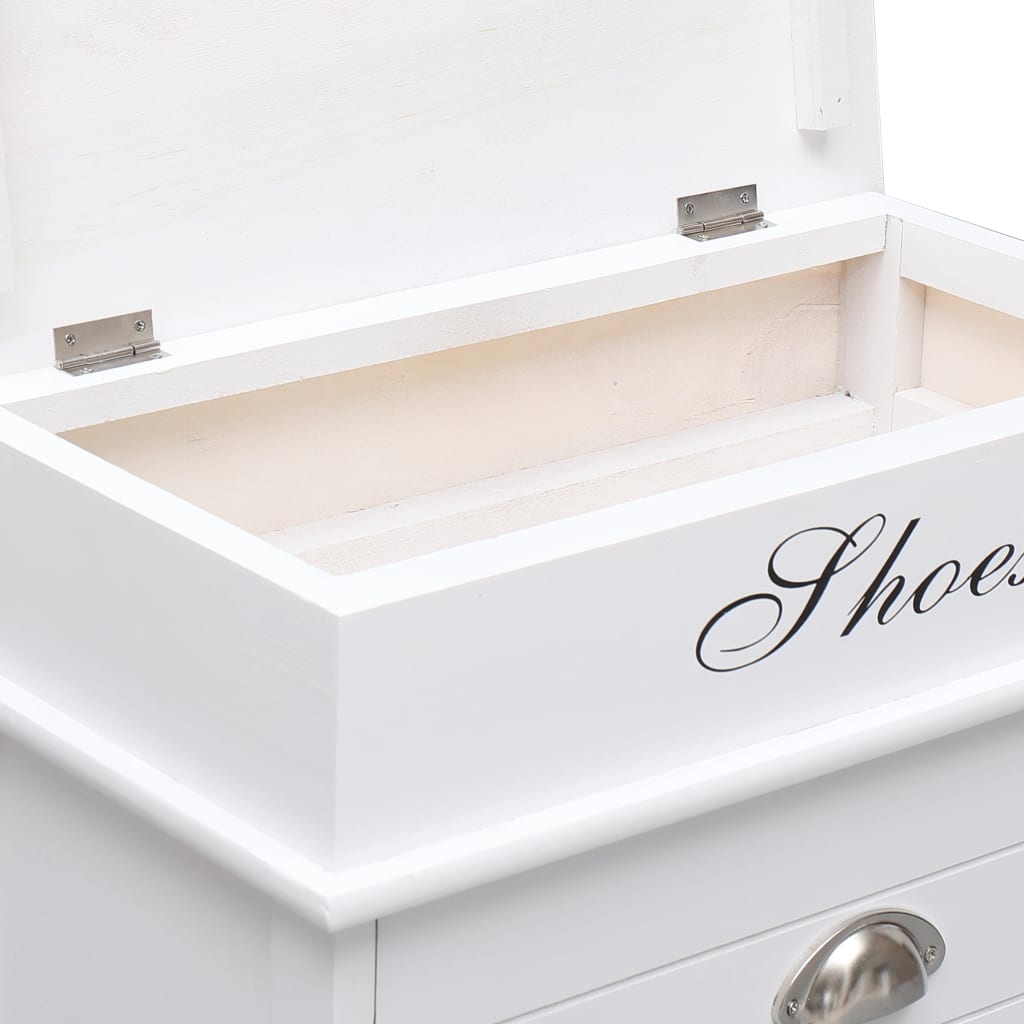 Scarpiera scarpiera mobile portaoggetti ingresso corridoio soggiorno 50 x 28 x 58 cm bianco legno di Paulownia 02_0021459