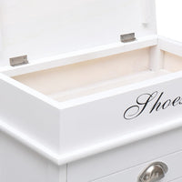 Scarpiera scarpiera mobile portaoggetti ingresso corridoio soggiorno 50 x 28 x 58 cm bianco legno di Paulownia 02_0021459