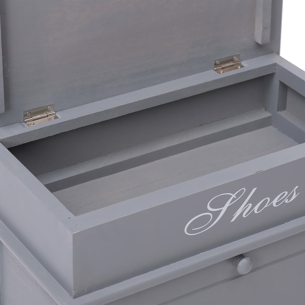 Scarpiera Grigia 50x28x58 cm in Legno di Paulownia 284084