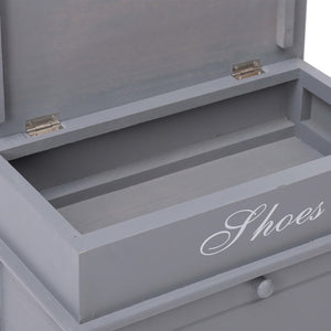 Scarpiera Grigia 50x28x58 cm in Legno di Paulownia 284084