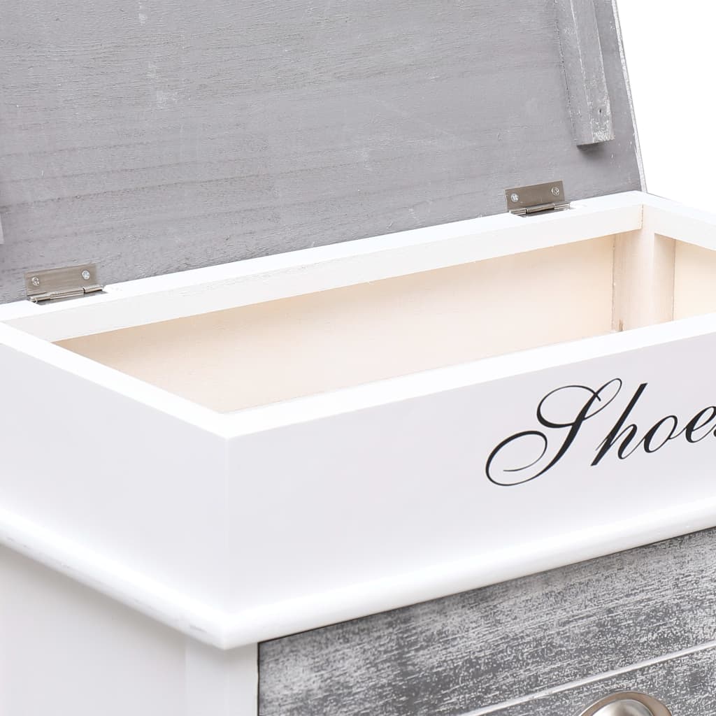 Scarpiera Grigia 50x28x98 cm in Legno di Paulownia 284087