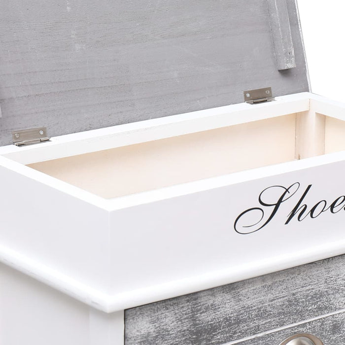 Scarpiera Grigia 50x28x98 cm in Legno di Paulownia 284087