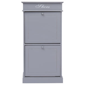 Scarpiera Grigia 50x28x98 cm in Legno di Paulownia 284090