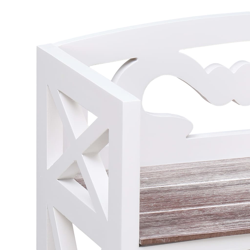 Mobiletto Bagno Bianco e Marrone 46x24x116cm Legno di Paulownia 284108