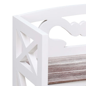 Mobiletto Bagno Bianco e Marrone 46x24x116cm Legno di Paulownia 284108