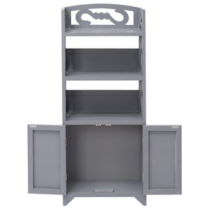 Mobiletto da Bagno Grigio 46x24x116 cm in Legno di Paulownia 284110