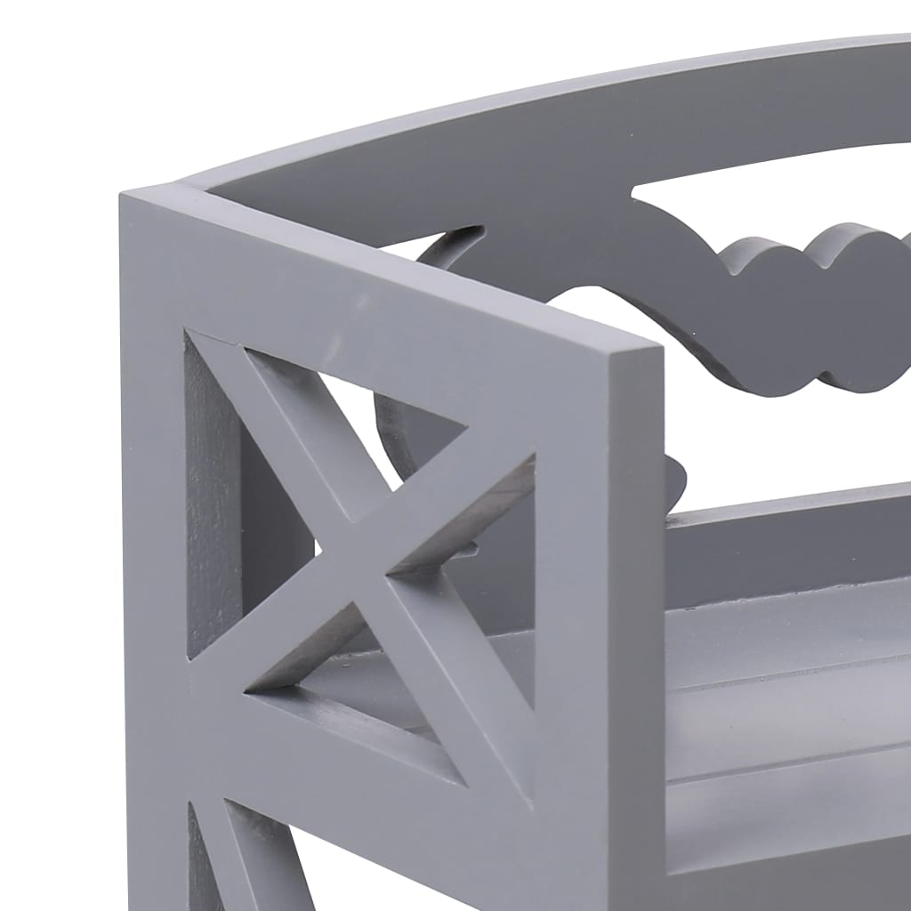 Mobiletto da Bagno Grigio 46x24x116 cm in Legno di Paulownia 284110