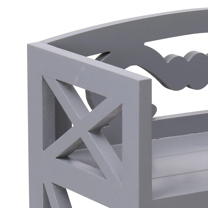 Mobiletto da Bagno Grigio 46x24x116 cm in Legno di Paulownia 284110