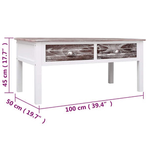 Tavolino da CaffÃ¨ Marrone 100x50x45 cm in Legno cod mxl 66804