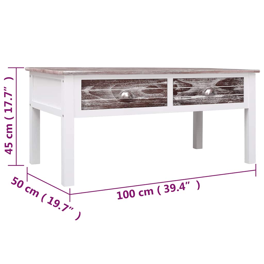 Tavolino da Salotto Marrone 100x50x45 cm in Legno 284134