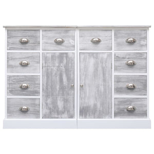 Credenza con 10 Cassetti Grigia 113x30x79 cm in Legno cod mxl 24358