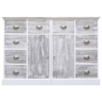 Credenza con 10 Cassetti Grigia 113x30x79 cm in Legno 284173