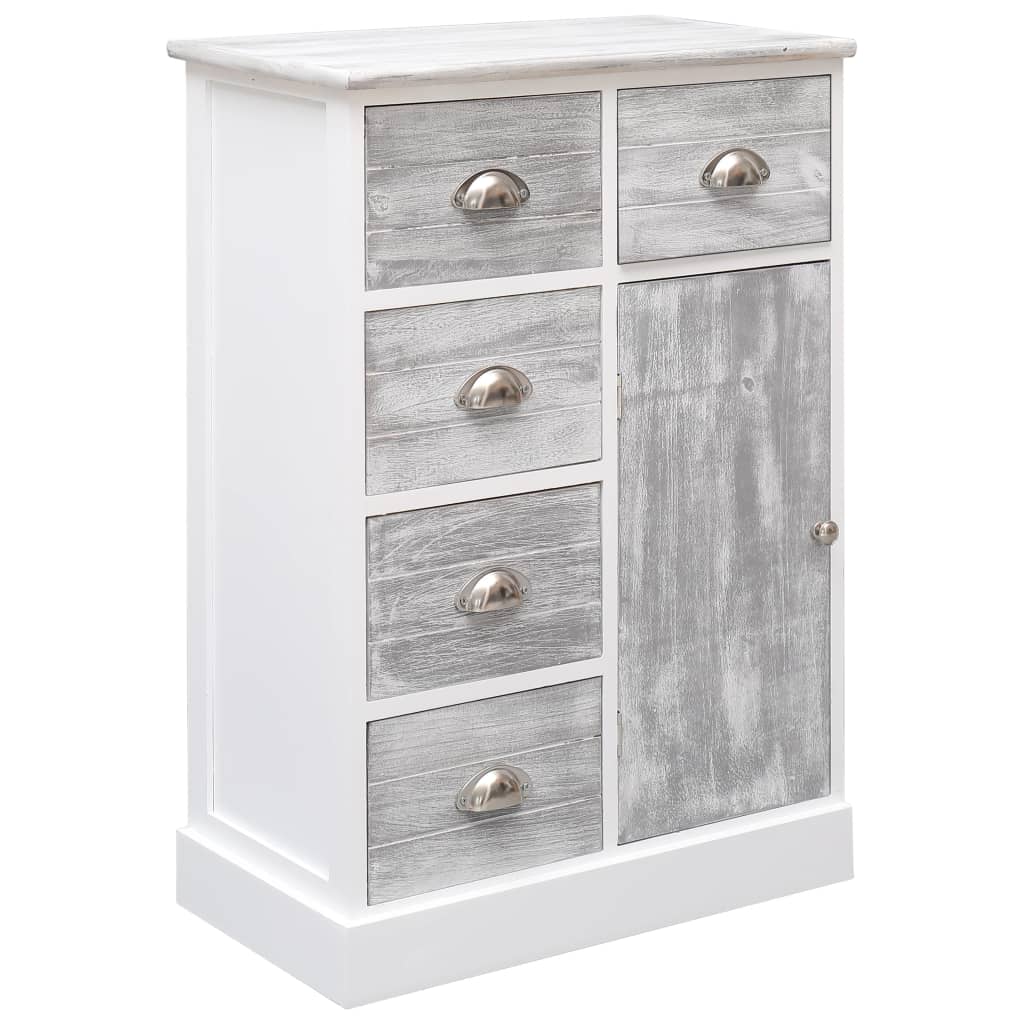 Credenza con 10 Cassetti Grigia 113x30x79 cm in Legno cod mxl 24358