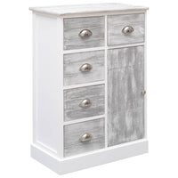 Credenza con 10 Cassetti Grigia 113x30x79 cm in Legno 284173