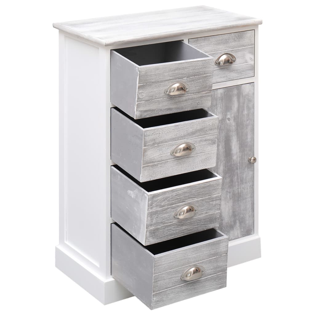 Credenza con 10 Cassetti Grigia 113x30x79 cm in Legno 284173