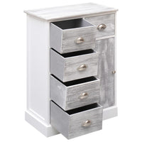 Credenza con 10 Cassetti Grigia 113x30x79 cm in Legno 284173