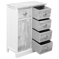 Credenza con 10 Cassetti Grigia 113x30x79 cm in Legno cod mxl 24358