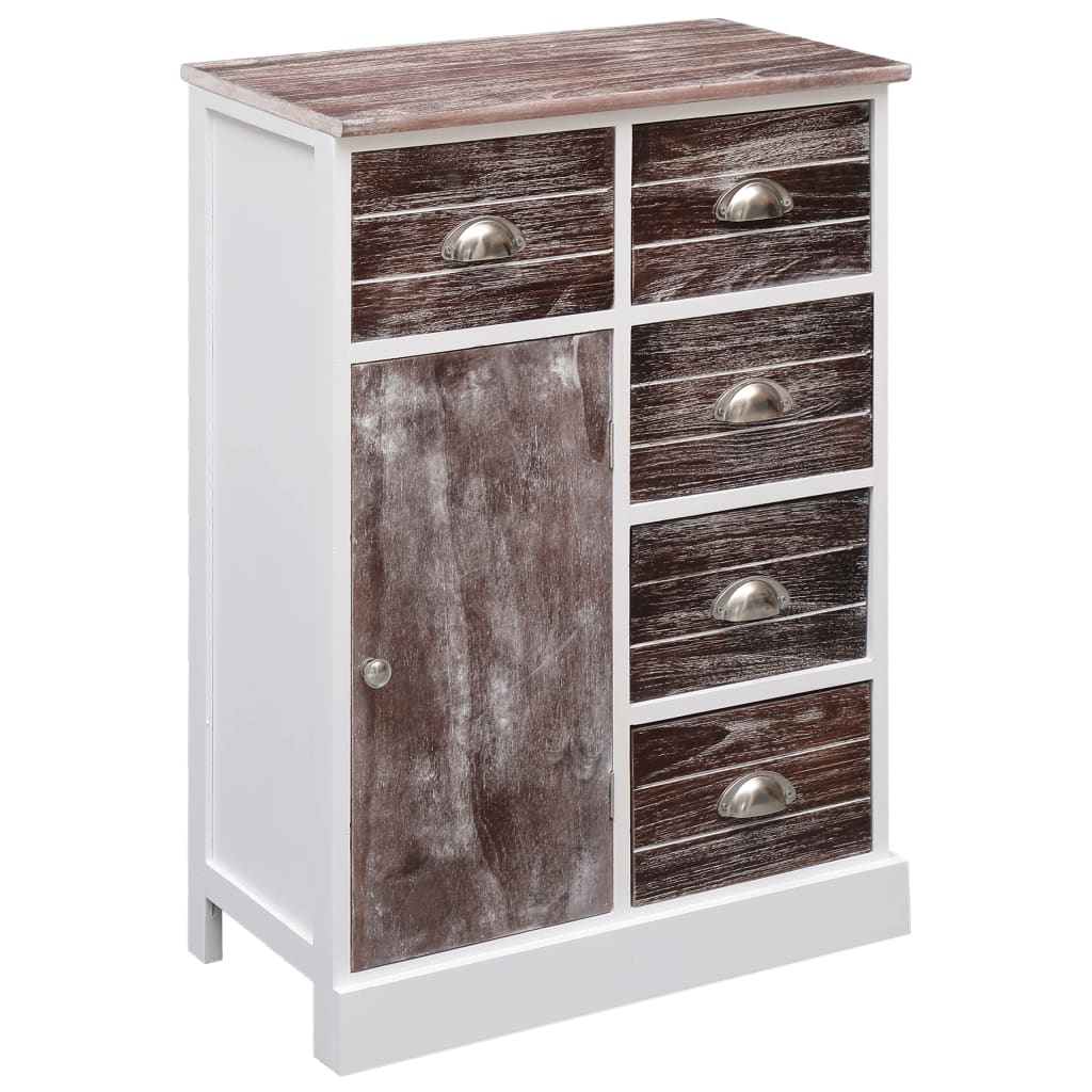 Credenza con 10 Cassetti Marrone 113x30x79 cm in Legno 284174