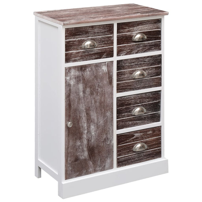 Credenza con 10 Cassetti Marrone 113x30x79 cm in Legno 284174