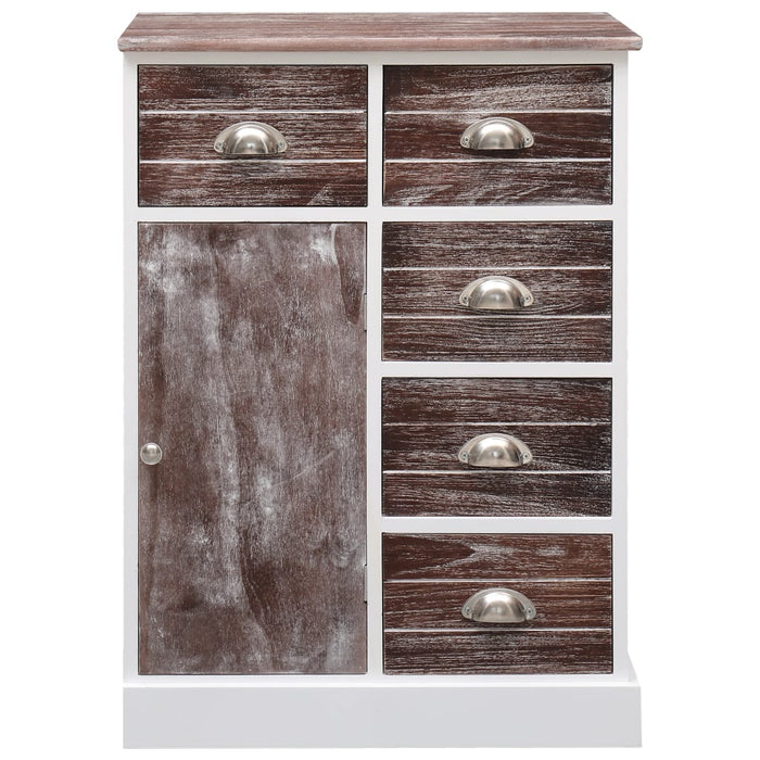 Credenza con 10 Cassetti Marrone 113x30x79 cm in Legno 284174
