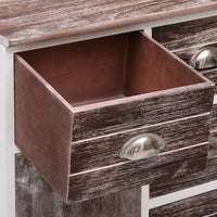 Credenza con 10 Cassetti Marrone 113x30x79 cm in Legno 284174