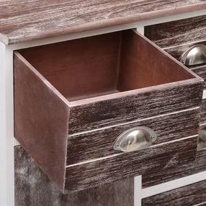 Credenza con 10 Cassetti Marrone 113x30x79 cm in Legno 284174