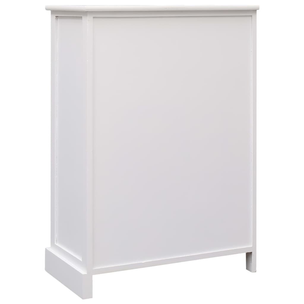 Credenza con 10 Cassetti Bianca 113x30x79 cm in Legno 284175