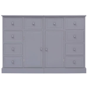 Credenza con 10 Cassetti Grigia 113x30x79 cm in Legno 284176