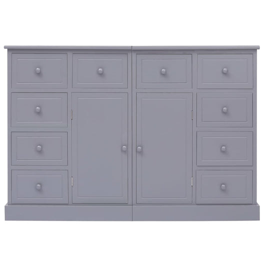 Credenza con 10 Cassetti Grigia 113x30x79 cm in Legno 284176